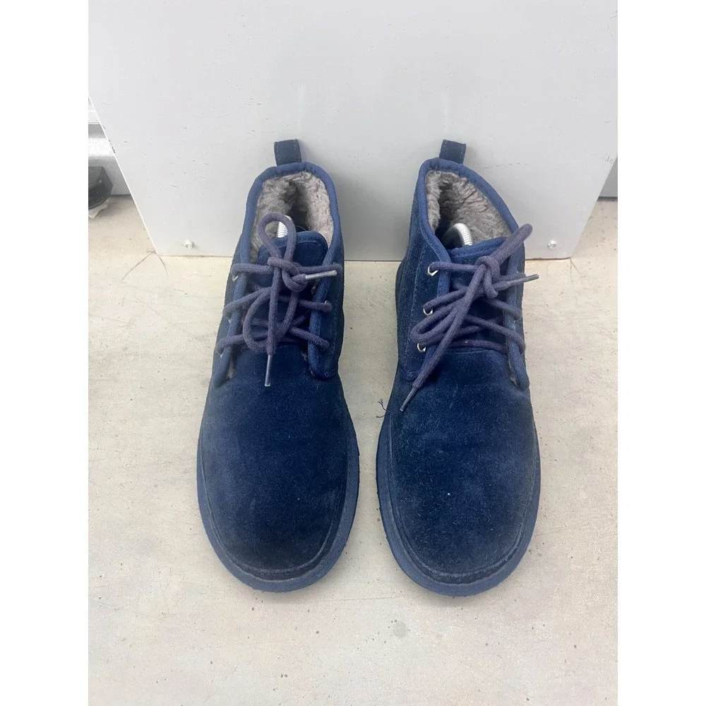 UGG Neumel Winter Boot Mens US 10 Navy Blue Suede Comfort Round Toe Casual Ankle